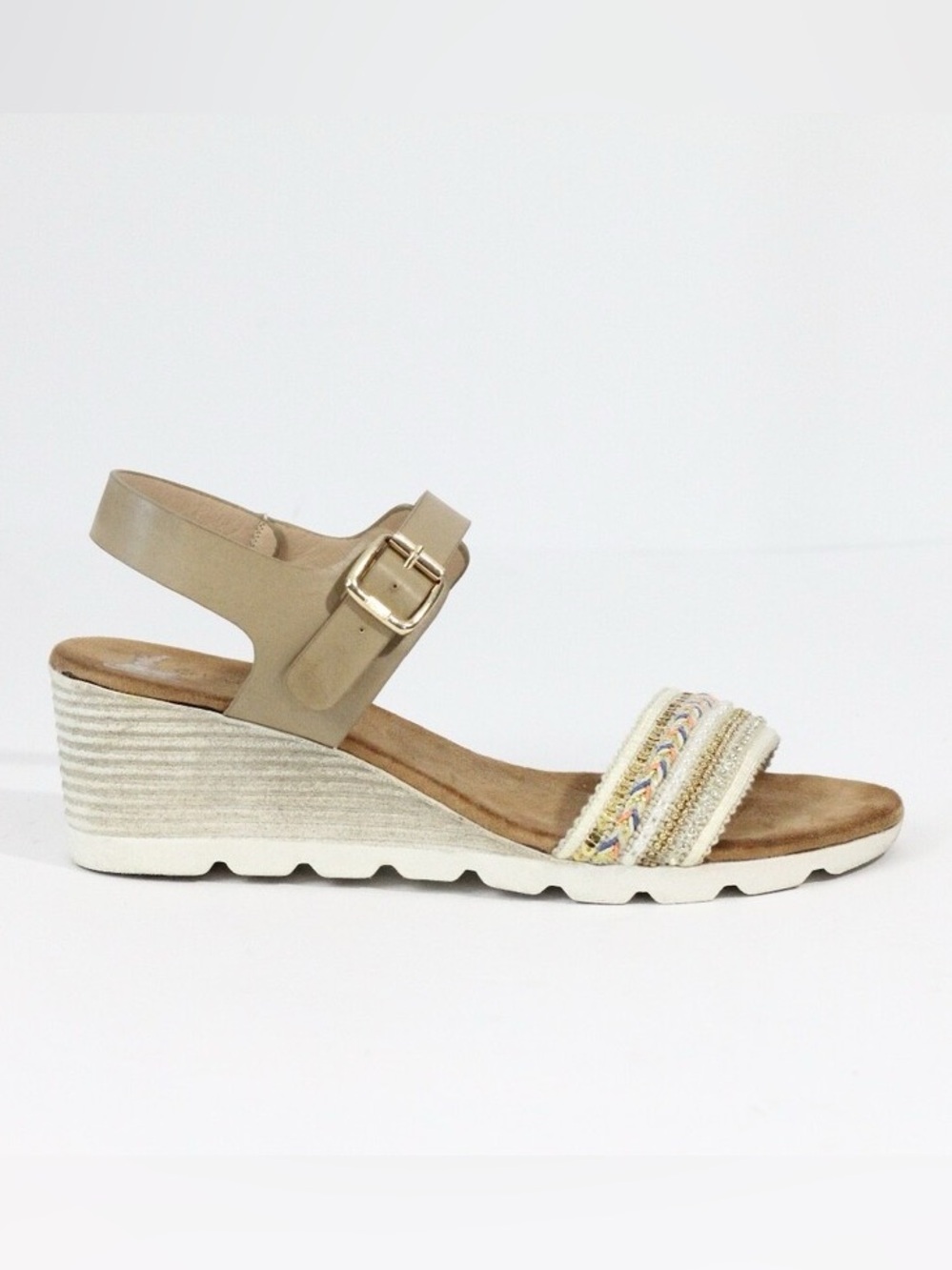 Patricia by Spring Step Embellished Wedge Heel Sandals